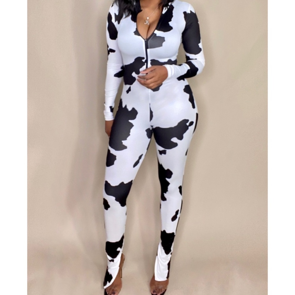 Cow Print Jumpsuit